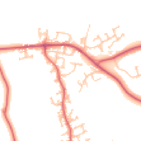 Daytime road noise heatmap for DL14 0RW