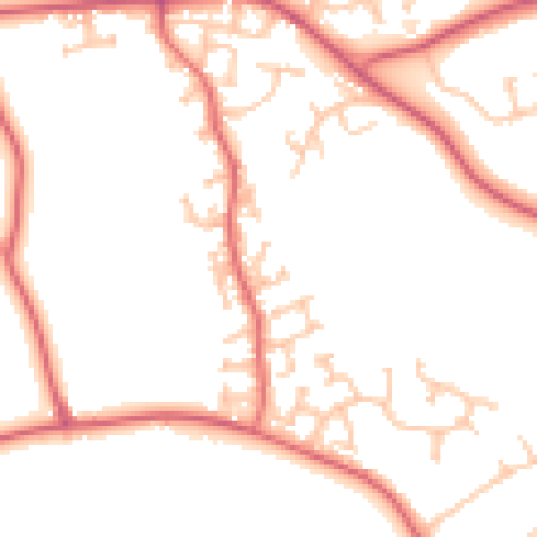 Daytime road noise heatmap for DL14 0SS