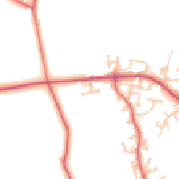 Daytime road noise heatmap for DL14 0ST