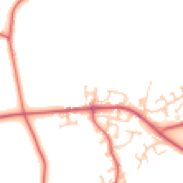 Daytime road noise heatmap for DL14 0SU