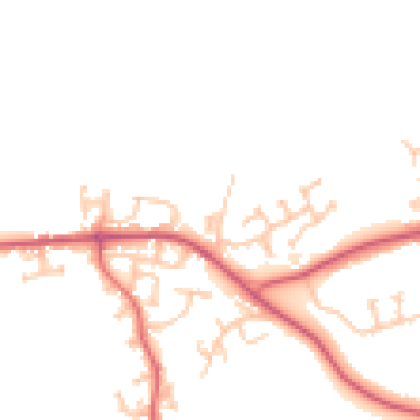Daytime road noise heatmap for DL14 0TJ