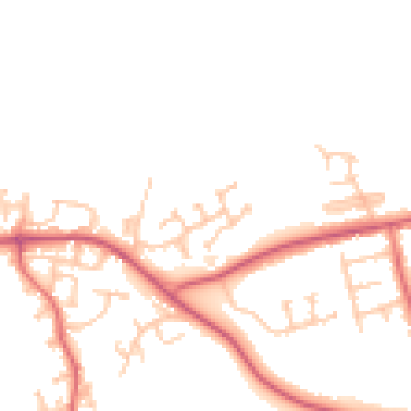Daytime road noise heatmap for DL14 0TR