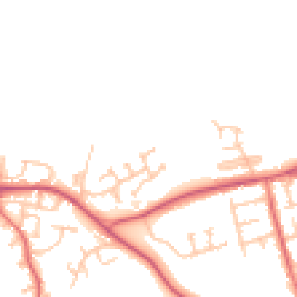 Daytime road noise heatmap for DL14 0TS