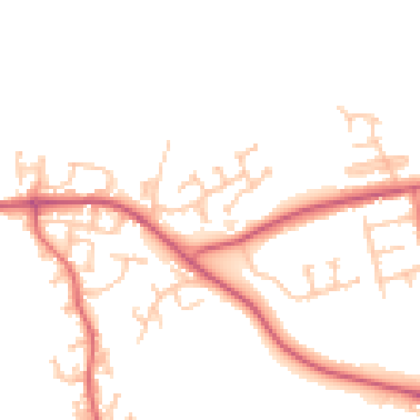 Daytime road noise heatmap for DL14 0TW