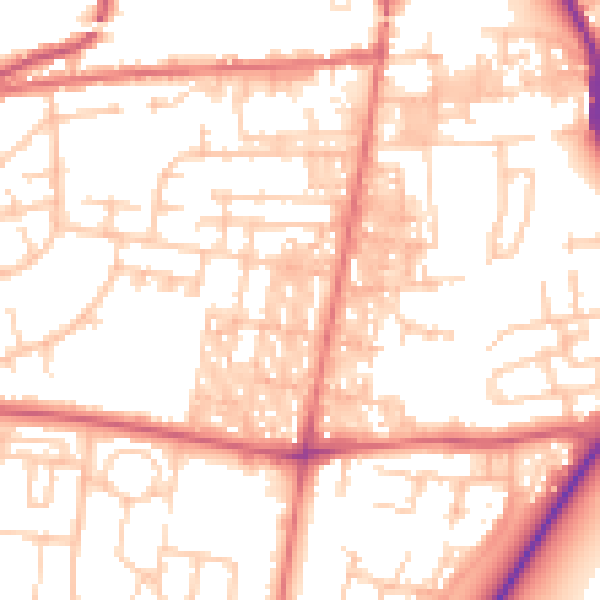 Daytime road noise heatmap for DL14 6BA