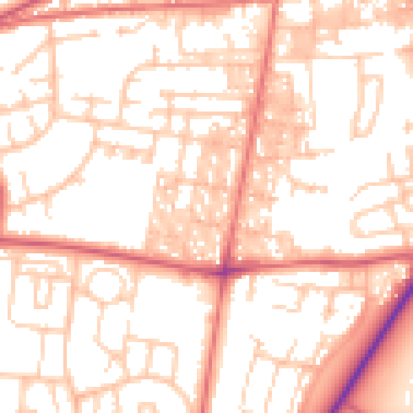 Daytime road noise heatmap for DL14 6BJ