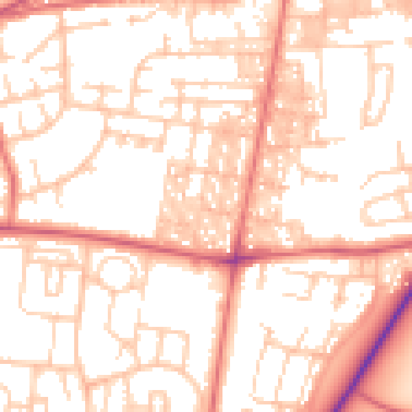 Daytime road noise heatmap for DL14 6BL