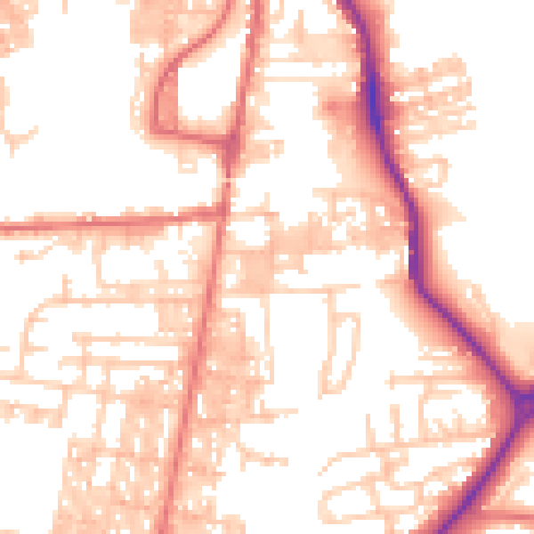 Daytime road noise heatmap for DL14 6ER