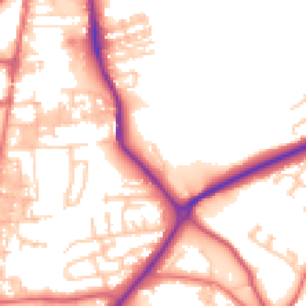 Daytime road noise heatmap for DL14 6FH