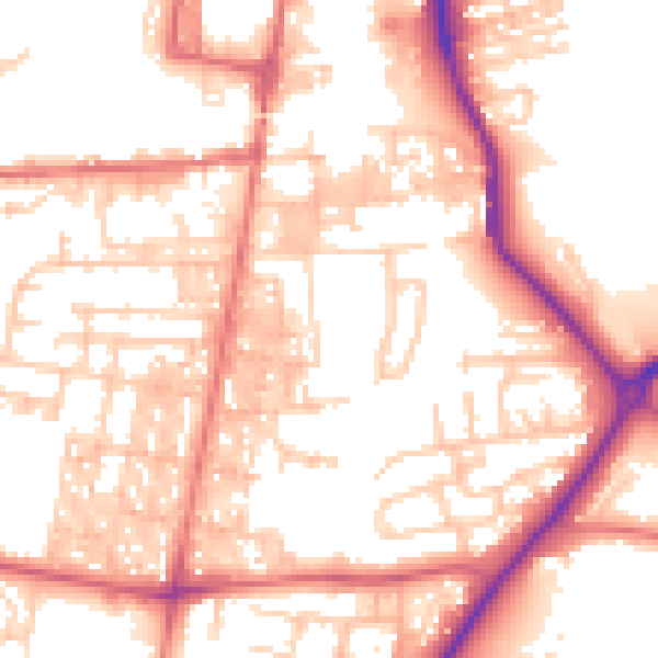 Daytime road noise heatmap for DL14 6HF