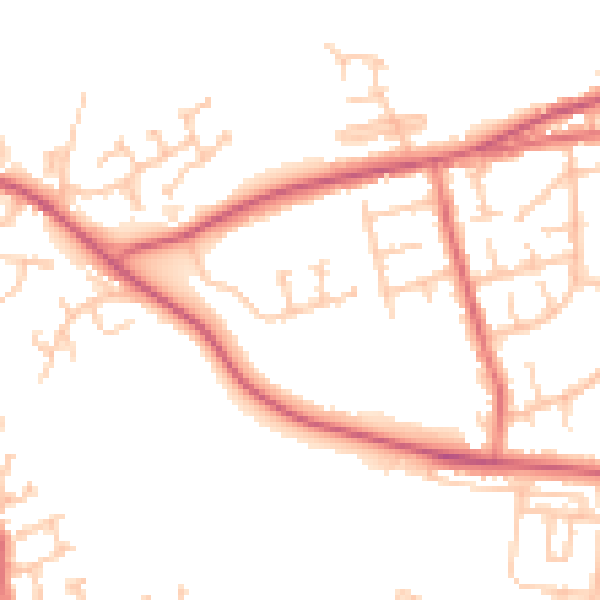 Daytime road noise heatmap for DL14 6NT