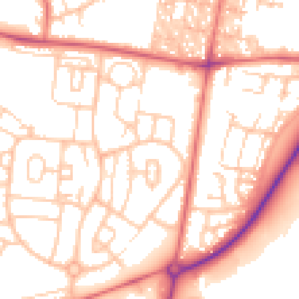 Daytime road noise heatmap for DL14 6PL