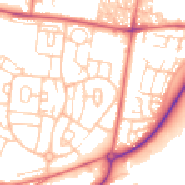 Daytime road noise heatmap for DL14 6PX