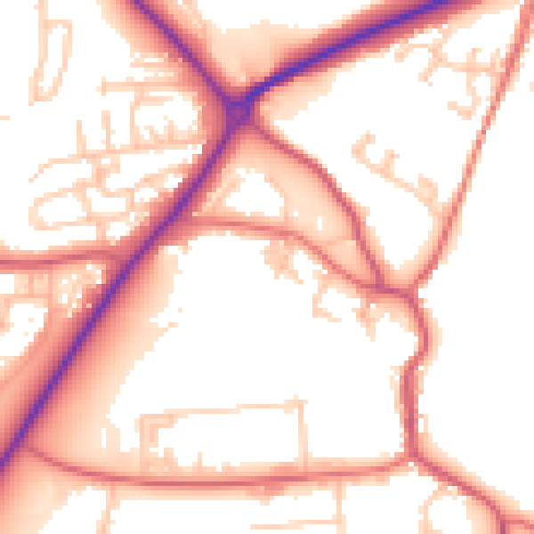 Daytime road noise heatmap for DL14 6SG