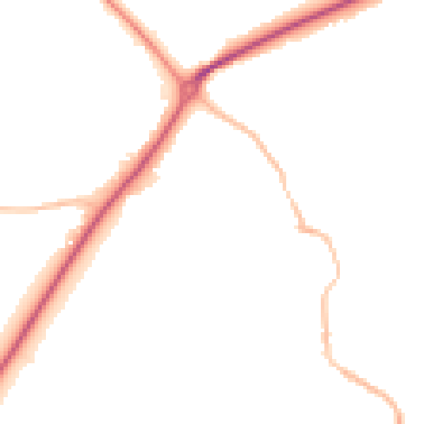 Night-time road noise heatmap for DL14 6SG