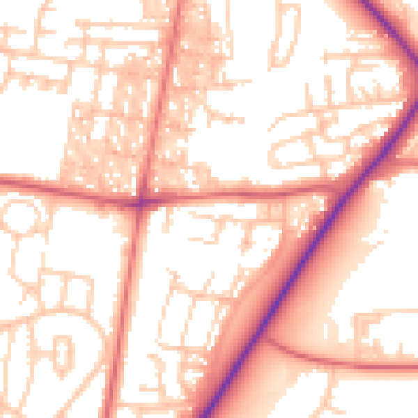 Daytime road noise heatmap for DL14 6TQ