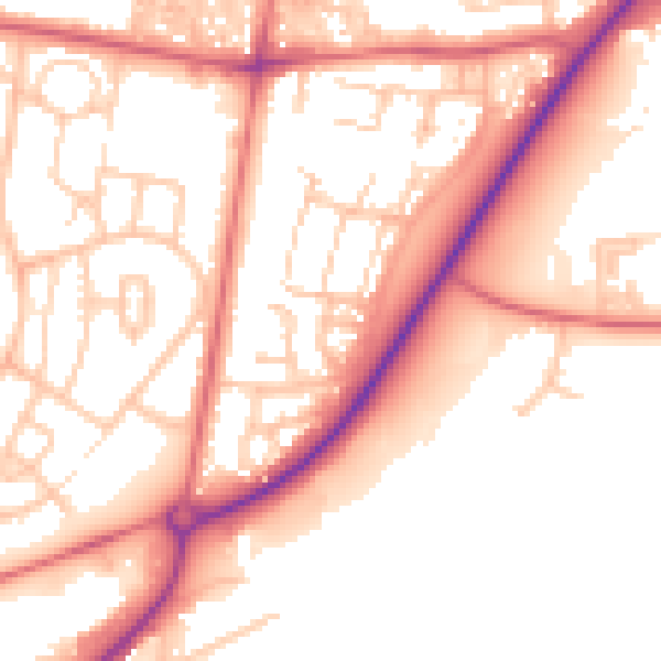 Daytime road noise heatmap for DL14 6XL