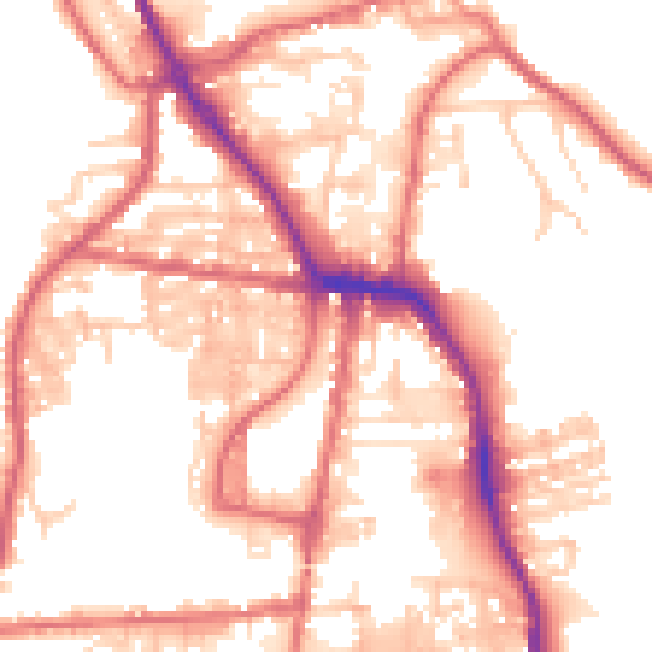 Daytime road noise heatmap for DL14 7BD