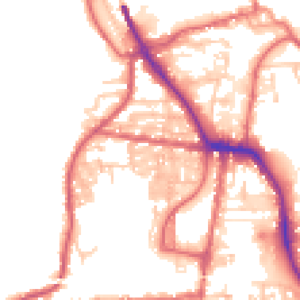 Daytime road noise heatmap for DL14 7BN