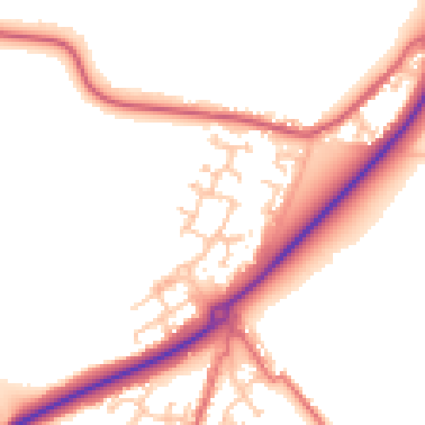Daytime road noise heatmap for DL14 7GG