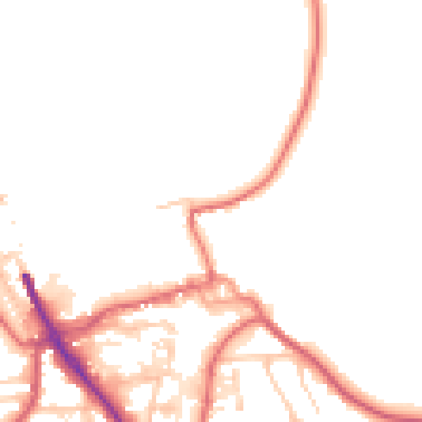 Daytime road noise heatmap for DL14 7QF