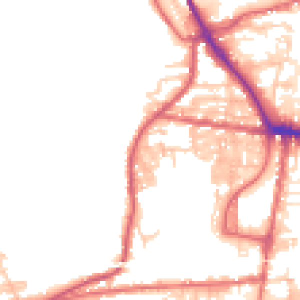 Daytime road noise heatmap for DL14 7RA
