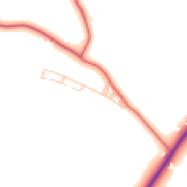 Daytime road noise heatmap for DL14 8AT