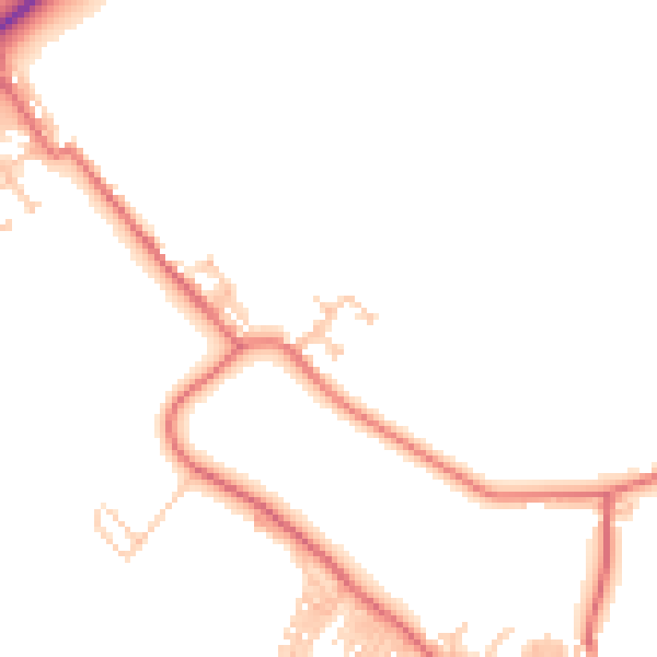 Daytime road noise heatmap for DL14 8EP
