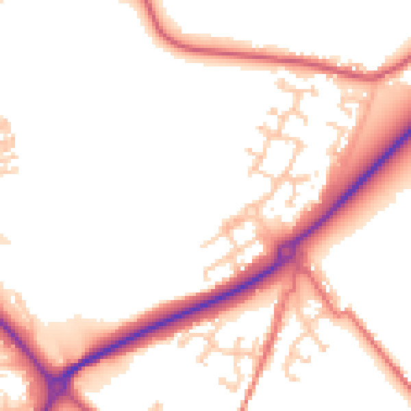 Daytime road noise heatmap for DL14 8EY