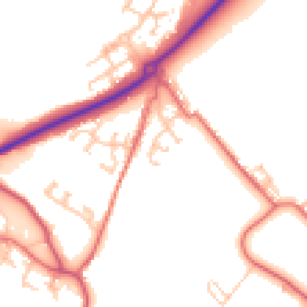 Daytime road noise heatmap for DL14 8FB