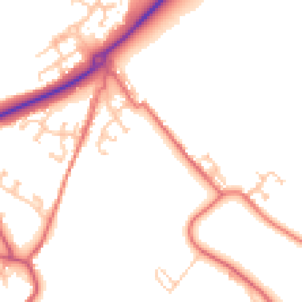 Daytime road noise heatmap for DL14 8FP