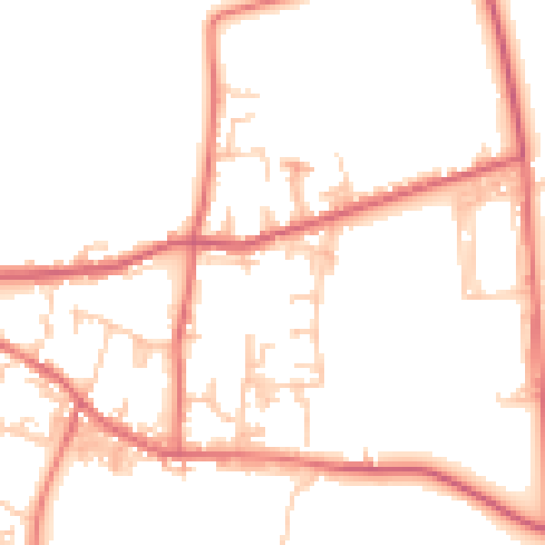 Daytime road noise heatmap for DL14 8JP