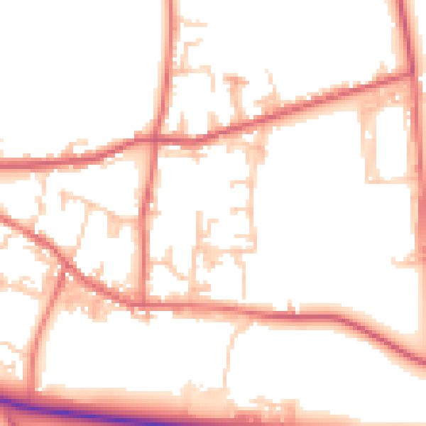 Daytime road noise heatmap for DL14 8JR