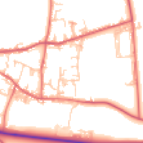 Daytime road noise heatmap for DL14 8JX