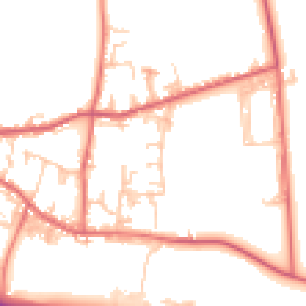 Daytime road noise heatmap for DL14 8JY