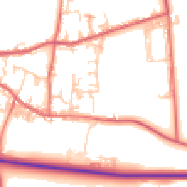 Daytime road noise heatmap for DL14 8LD