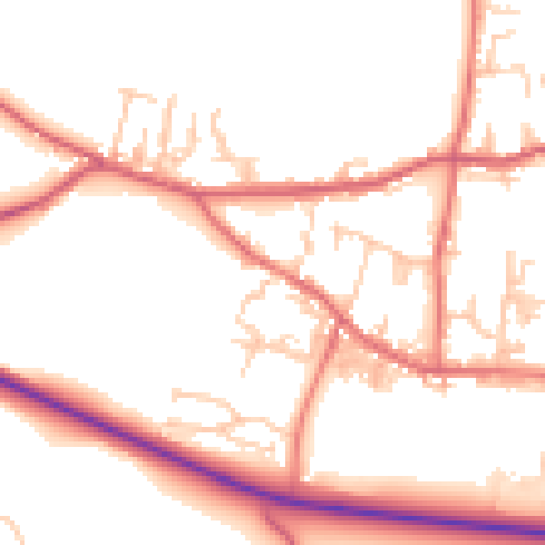 Daytime road noise heatmap for DL14 8LG