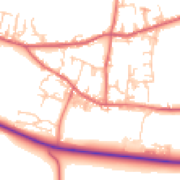 Daytime road noise heatmap for DL14 8LR