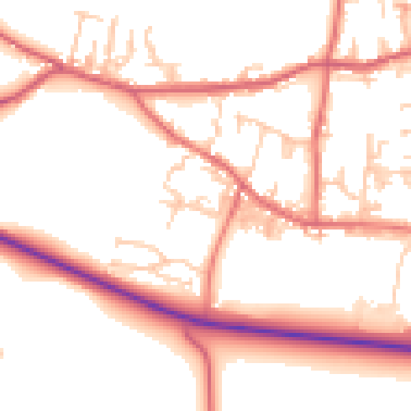 Daytime road noise heatmap for DL14 8LT