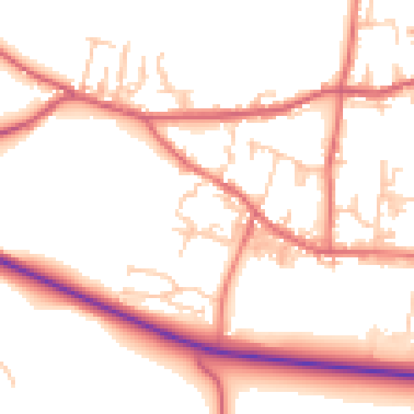 Daytime road noise heatmap for DL14 8LX