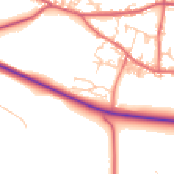 Daytime road noise heatmap for DL14 8NH