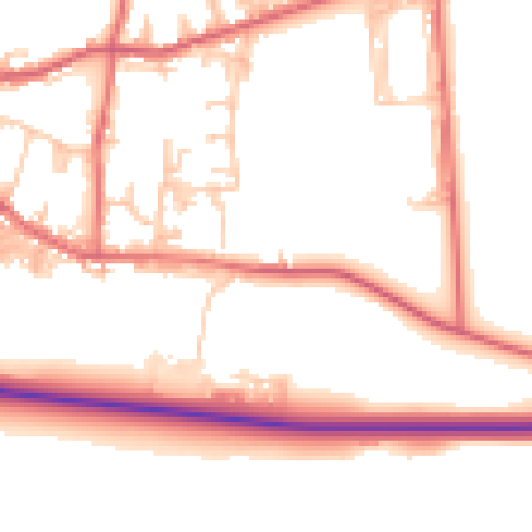 Daytime road noise heatmap for DL14 8NQ