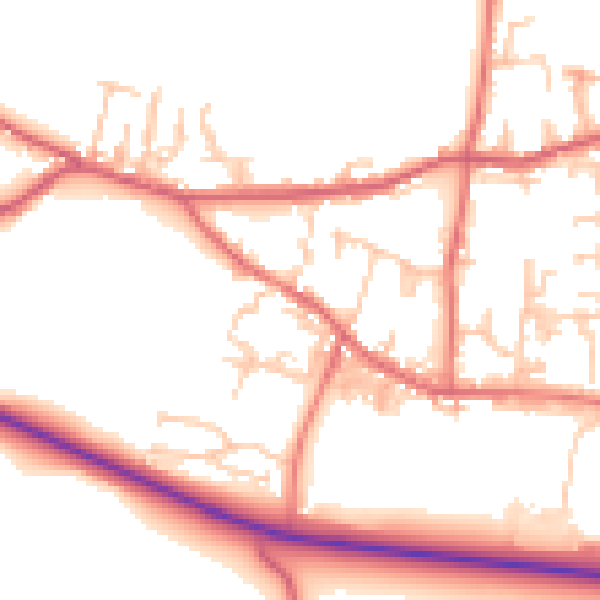 Daytime road noise heatmap for DL14 8NT