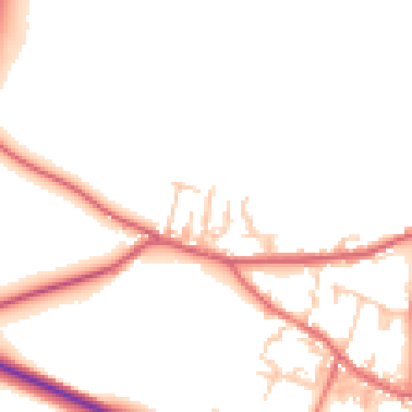 Daytime road noise heatmap for DL14 8PN