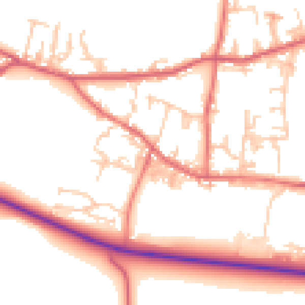 Daytime road noise heatmap for DL14 8PR