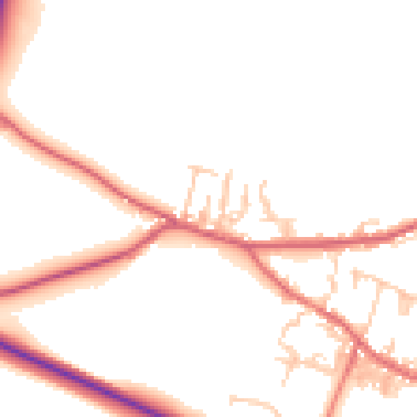 Daytime road noise heatmap for DL14 8PW