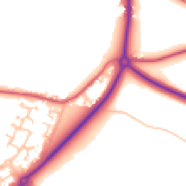 Daytime road noise heatmap for DL14 8QA