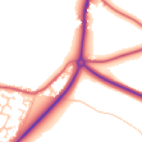 Daytime road noise heatmap for DL14 8QJ