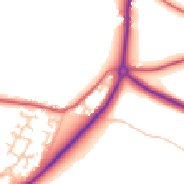 Daytime road noise heatmap for DL14 8QN