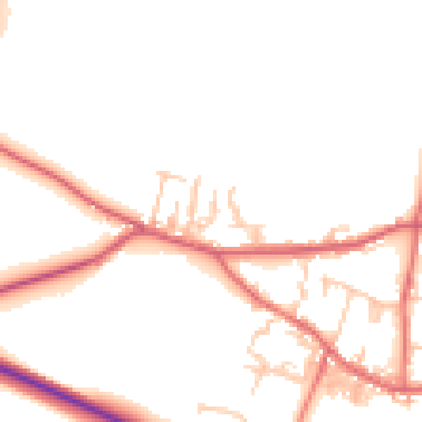 Daytime road noise heatmap for DL14 8QX